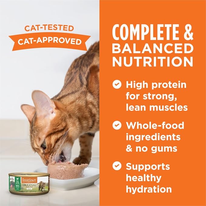 Instinct Original Grain Free Real Lamb Recipe Natural Wet Canned Cat Food by Nature&