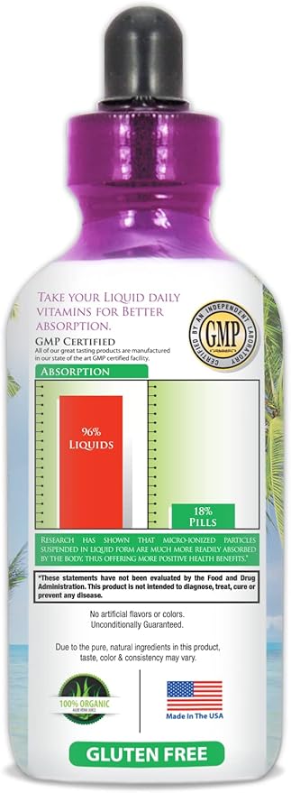 Maximum Strength Liquid Biotin Drops w/ 12,500 MCG – Best Vitamins for Fast Hair Growth, Reduced Hair Loss, Healthy Skin &amp; Strong Nails -5X More Potent Than Pills– Max Absorption, Vegan– 4oz, 30 Serv