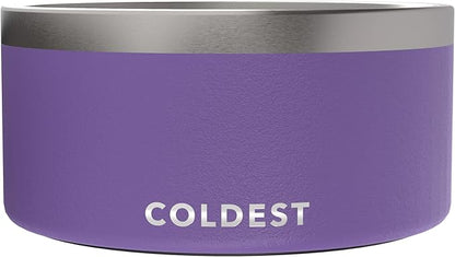 Coldest Dog Bowl - Anti Rust Metal, Non Slip, 3 Layers Insulated Stainless Steel Dog Bowls - Spill Proof &amp; Heavy Duty - Water Bowl for Dogs, Cats &amp; Pets, Dish Washer Safe (200 oz, Galaxy Purple)