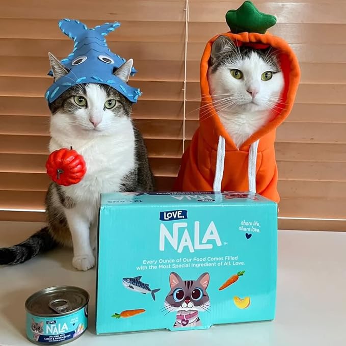 LOVE, NALA - Natural Adult Cat Wet Food - Pate Mackerel with Carrot &amp; Pumpkin Recipe- Grain Free, Non-GMO, Lean Protein, Omega 3, Digestive Fiber Blend, Added Minerals &amp; Vitamins - 12 Pack 2.4 lbs.
