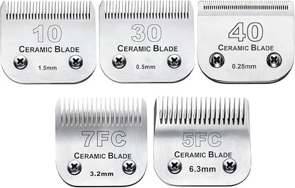 5PCS Dog Grooming Blades Compatible with Andis/Oster A5/Wahl KM Series Dog Clipper Blades Size: