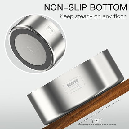 42oz Double Layer 304 Stainless Steel Dog Bowl - Insulated &amp; Durable | Non-Slip Base | Easy to Clean | BPA-Free Safe Dog Food and Water Bowl