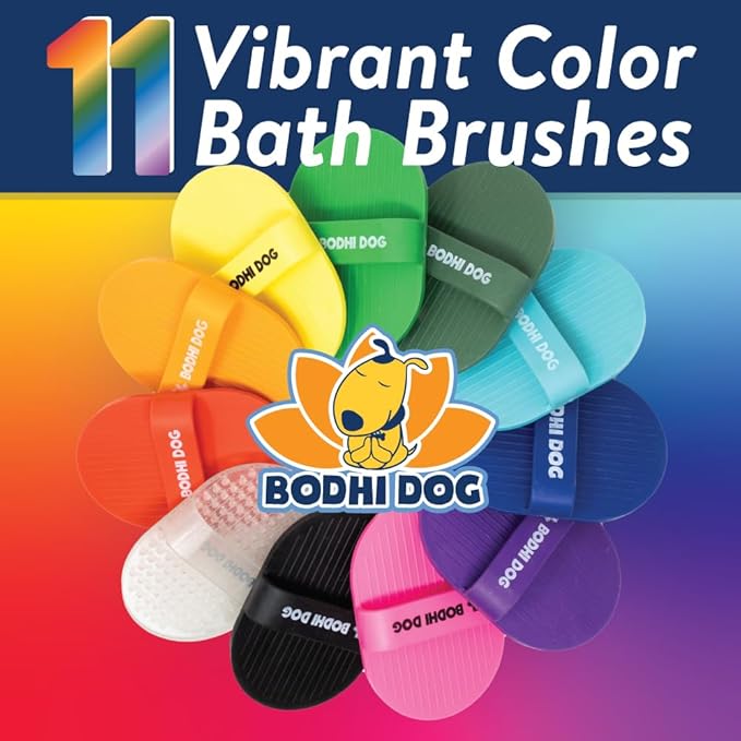 Bodhi Dog Shampoo Brush - Pet Grooming &amp; Bath Supplies for Dogs and Cats - Bath Brush for Long &amp; Short Hair - Premium Scrubber for Shower, Bathing &amp; Massage (One Pack, Red)