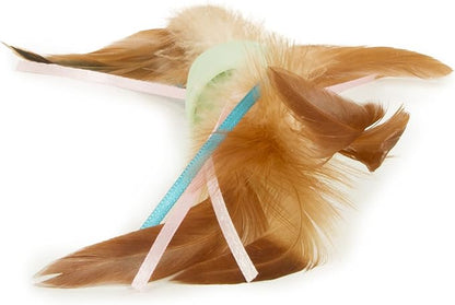 SmartyKat Flutter Roller Feather &amp; Ribbon Chase Cat Toy - Green, One Size