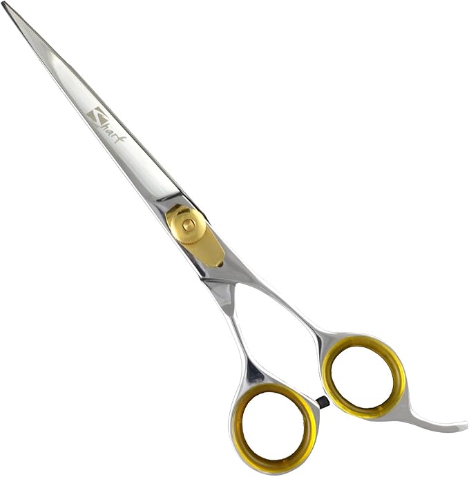 Sharf Professional Pet Shears Kit: Gold Touch Dog Grooming 7.5 Inch Curved Shear &amp; 7.5 Inch Straight Scissors | Must-Have Groomers &amp; Home Groomer Scissors Set