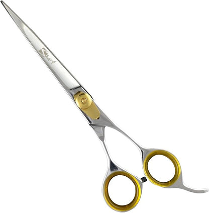 Sharf Professional Pet Shears Kit: Gold Touch Dog Grooming 7.5 Inch Curved Shear &amp; 7.5 Inch Straight Scissors | Must-Have Groomers &amp; Home Groomer Scissors Set