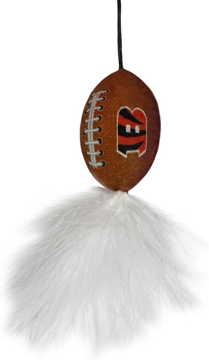 NFL Cincinnati Bengals Cat Tunnel Tube Toy with Plush Football Catnip and Feathers Collapsible Tunnel for Cats to Play, Peek and Hide, Sporty &amp; Fun Cat Tunnel Toy with Team Logo All-Over Design!