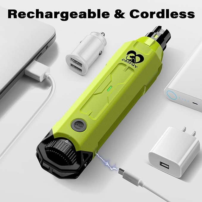 Casfuy 6-Speed Dog Nail Grinder - Newest Enhanced Pet Nail Grinder Super Quiet Rechargeable Electric Dog Nail Trimmer Painless Paws Grooming &amp; Smoothing Tool for Large Medium Small Dogs (Green)