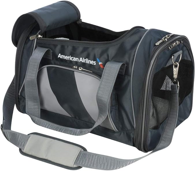 Sherpa American Airlines Travel Pet Carrier, Airline Approved &amp; Guaranteed On Board - Charcoal Gray, Medium