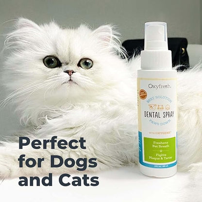 Oxyfresh Advanced Pet Dental Spray – Instant Dog and Cat Fresh Breath: Easiest No Brushing Pet Dental Solution for Dogs and Cats – Best Way to Fight Plaque, Keep Teeth &amp; Gums Healthy, 8oz.