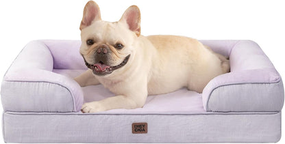 EHEYCIGA Orthopedic Dog Beds for Extra Large Dogs 44x32Inch, Waterproof Memory Foam XL Pet Bed with Sides, Non-Slip and Egg-Crate Foam Big Dog Couch Bed with Washable Removable Cover, Grey