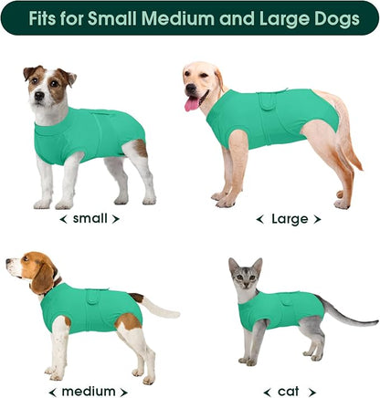 Kuoser Dog Surgery Suit Female Spay, Dog Recovery Suit Male Neuter, Puppy Clothes Onesie for Surgery Anti Licking Abdominal Wounds Pet Surgical Recovery Bodysuit Shirt, Substitute E-Collar &amp; Cone