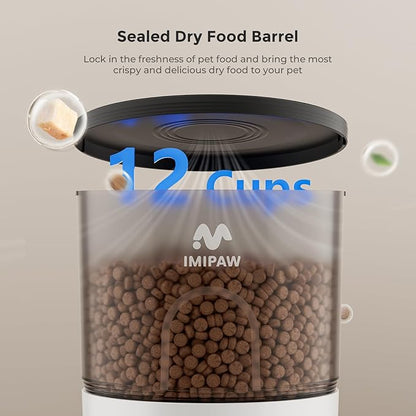 Automatic Cat Feeder - 3L Pet Dry Food Dispenser with Timed Programmable Portion Control, Dual Power Backup, Easy Set Up, 10 Meals Per Day for Cats and Puppies（Remote Not Supported）