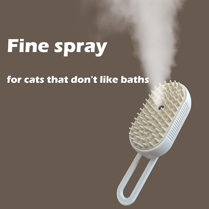 Cat Steam Brush for Shedding, Steam Brushes for Indoor Cats, 4 In 1 Rechargeable Cat Grooming Brush,Anti-Static, Massage, Cleaning, Shedding &amp; Combing