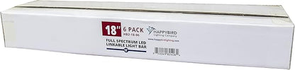 HappyBird Lightning (A Divison of M&amp;M Cage) 18" LED linkable Light bar Without Power Source for Multiple Bird Breeder Cages, Full Spectrum LED. - Will NOT Run ON ITS OWN (6 Pack)