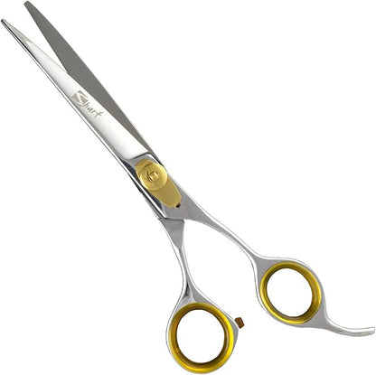 Sharf Professional Pet Shears Kit: Gold Touch Dog Grooming 7.5 Inch Curved Shear &amp; 7.5 Inch Straight Scissors | Must-Have Groomers &amp; Home Groomer Scissors Set