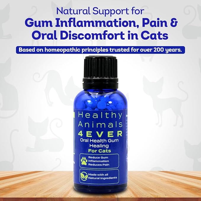 HA4E - Cat Oral Health - Relieves Inflammation, Soothes Pain &amp; Fights Gum Disease - Natural, Non-GMO, Organic, Gluten-Free &amp; Chemical-Free - 300 Tablets