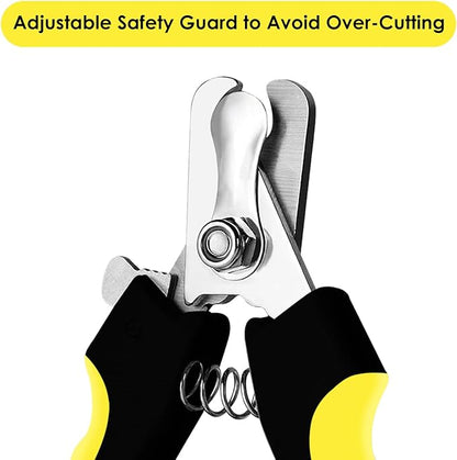 Candure Dog Nail Clippers for Pet Grooming - Professional Cat Nail Trimmers Suitable for Small to Medium Breeds with a Safety Guard &amp; Nail File