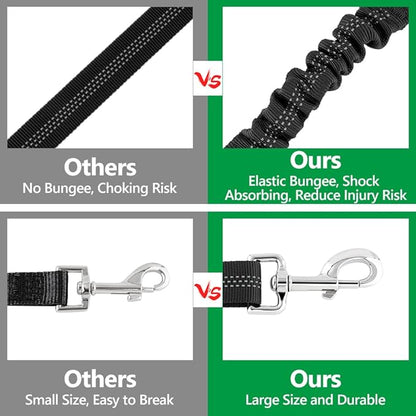 Plutus Pet Dog Seat Belt for Car Headrest, Reflective and Adjustable Restraint with Elastic Bungee for Safety, Vehicle Seatbelt Harness for Small Medium Large Dogs and Cats, Ranger Green