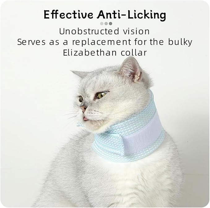 Cat Neck Brace Cover - Breathable &amp; Adjustable Elizabethan Collar for Post-Surgery Recovery Anti-Scratch Anti-Lick Protection, Cervical Cone for Small Medium Large Dogs Puppies Kittens (X-Small,Pink)