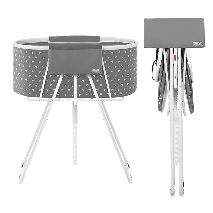 VEVOR Portable Dog Bathtub, Elevated &amp; Foldable Space-Saving Pet Shower Station with Efficient Drainage, Bathing Tub for Washing &amp; Grooming Small and Medium Size Dogs and Cats Indoor &amp; Outdoor, Grey