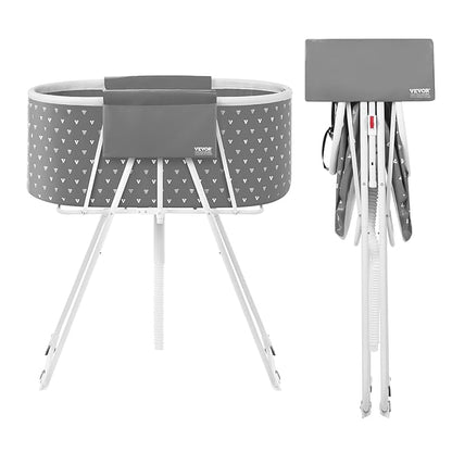 VEVOR Portable Dog Bathtub, Elevated &amp; Foldable Space-Saving Pet Shower Station with Efficient Drainage, Bathing Tub for Washing &amp; Grooming Small and Medium Size Dogs and Cats Indoor &amp; Outdoor, Grey