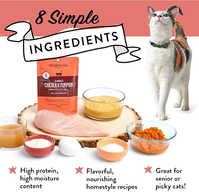 Portland Pet Food Company Human-Grade Mixed Variety Pack Wet Cat Food Pouch Luke&