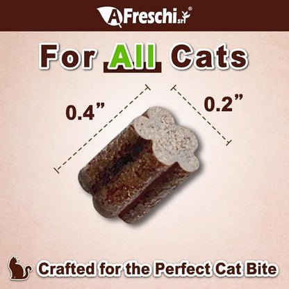 Afreschi Natural Cat Treats Chicken &amp; Mackerel Star Shape 6 oz, All-Natural, High-Protein, Grain-Free, Healthy, Low-Fat, Easily Digestible