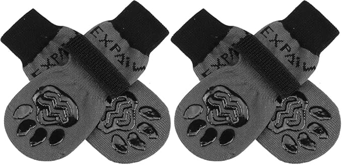 EXPAWLORER Anti Slip Dog Socks to Prevent Licking Paws, Dog Shoes for Hot Pavement, Dog Booties for Small Medium Large Senior Dogs, Traction Control Boots &amp; Paw Protectors for Hardwood Floors