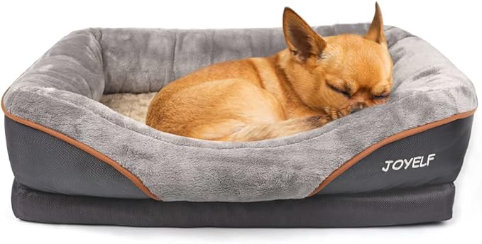 JOYELF Memory Foam Dog Bed Small Orthopedic Dog Bed &amp; Sofa with Removable Washable Cover and Squeaker Toy as Gift