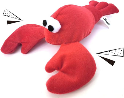 JKW Squeaky Dog Toy for Small &amp; Medium Dogs, Puppy Plush Toys (S, Lobster)