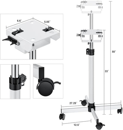 Burano Dog Dryer Stand, 4.3HP Variable Air Speed &amp; Heat Pet Dryer with Stand, High Velocity Dog Pet Stand Grooming Dryer, Fluffy Dry