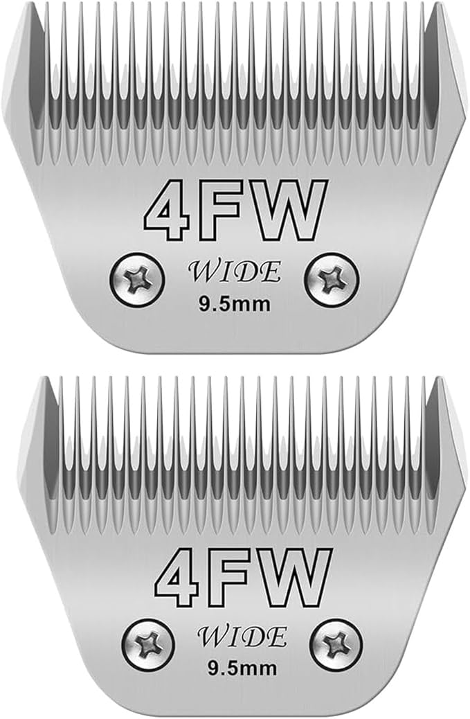 2pcs 4FW Wide Blades for Dog Grooming Blades Compatible with Andis,Oster A5,Wahl km10 Dog Clippers,Size-