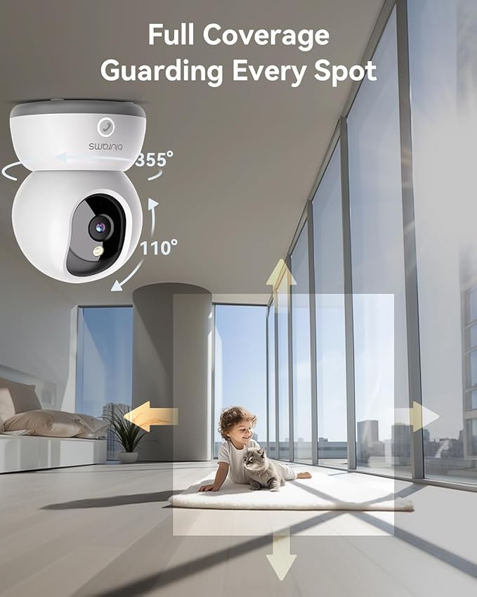 blurams 2K Pet Camera, Cameras for Home Security with One-Touch Call, Indoor Camera w/Color Night Vision, Motion Tracking, Cloud &amp; SD Card Storage (2Pack)