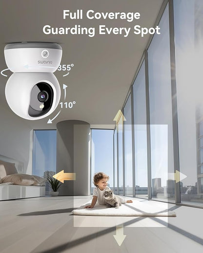 blurams 2K Pet Camera, Cameras for Home Security with One-Touch Call, Indoor Camera w/Color Night Vision, Motion Tracking, Cloud &amp; SD Card Storage (2Pack)