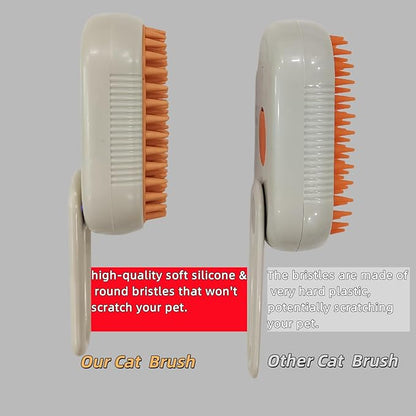 Cat Steam Brush for Shedding 4 in 1 Dog Brush with Steam Pet Hair Cleaning Brush Comb for Spray Pet Grooming for Long &amp; Short Haired Pets Comb for Cats (Brown)