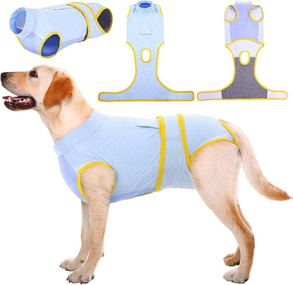 Kuoser Recovery Suit for Dogs Cats After Surgery, Professional Pet Recovery Shirt Dog Abdominal Wounds Bandages, Substitute E-Collar &amp; Cone,Prevent Licking Dog Onesies Pet Surgery Recovery Suit