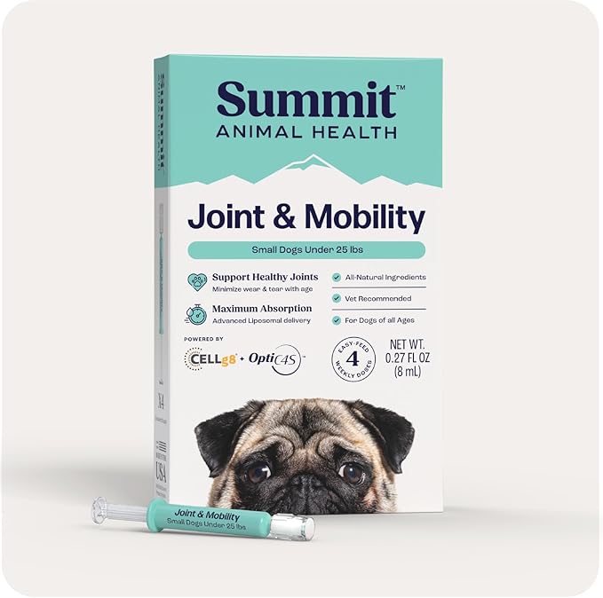 Summit Canine Joint and Mobility Supplement for Small Dogs, All Natural Liquid Chondroitin with Liposomal Delivery for Arthritis, Hip &amp; Joint Support Vitamin, (Dogs <25lbs)