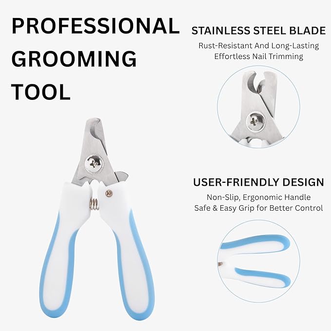 AIXINPET Dog &amp; Cat Nail Clippers and Trimmers - with Free Nail File, Protective Guard to Avoid Over Cutting, Extra Sharp Blade - Suitable for Small to Large Dogs &amp; Cats, Birds and Rabbits (Large)