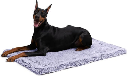 Stoutwool Indestructible Dog Bed - Fluffy Chew Proof Dog Crate Pad - Tough Kennel Pad for Aggressive Chewers - Washable, Ideal for Large Breeds &amp; Fits 42-Inch Crate - 41"x27", Jacaranda