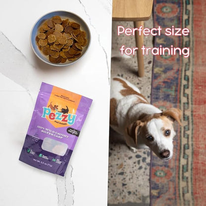 Silver Carp Chips Dog &amp; Cat Treats | Single Ingredient | Wild Caught | Made w/Invasive Fish | Grain Free | High Protein + Low Fat | Hypoallergenic | Compostable Packaging | Made in The USA