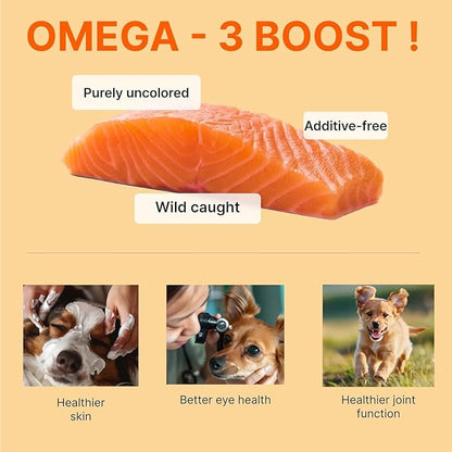 Puppyluv Treat - Freeze Dried Salmon Dog &amp; Cat Treats, Wild Caught, Single Ingredient, Natural High Protein &amp; Fish Oil, Grain Free Gluten Free, 3.2oz