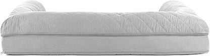Furhaven Cooling Gel Dog Bed for Large Dogs w/ Removable Bolsters &amp; Washable Cover, For Dogs Up to 95 lbs - Quilted Sofa - Silver Gray, Jumbo/XL