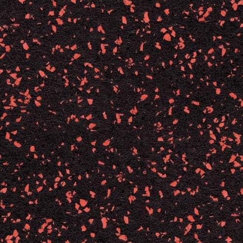 American Floor Mats - Extreme Rubber Gym Tiles - 1 Inch Thick Colorful - Superior Shock and Sound Absorbing - 10% Red - 2&
