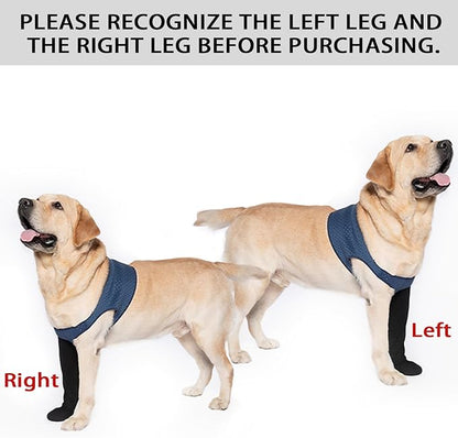 COODEO Dog Socks to Prevent Licking Paws, Healing Boots &amp; Paw Protectors with Non-Slip Bottoms for Wound Protection, Waterproof Sleeve Shoes for Licking（Blue，XL_Left