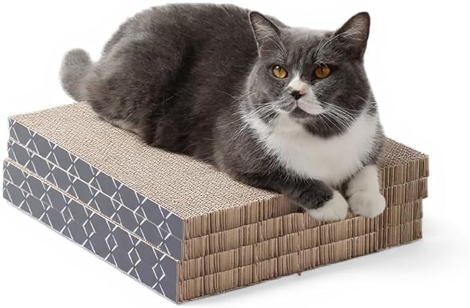 HIDE &amp; SCRATCH Cat Scratcher Pad Pack; Cat Scratch Pad Refills for Hide &amp; Scratch Scratcher Box (4 Count)