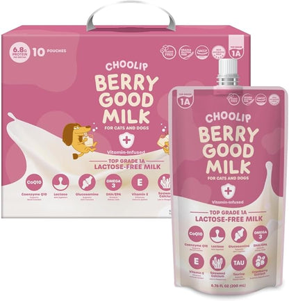 Bundle | Berry Good Milk 10pk Vitamin-Infused + 49 Variety Squeeze Vita Sticks with Essential multivitamins [Both Products are for Cats &amp; Dogs of All Life Stages]