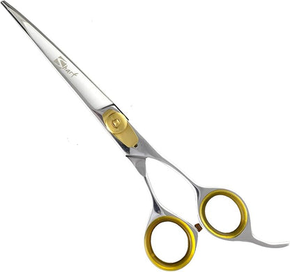 Sharf Professional Pet Shears Kit: Gold Touch Dog Grooming 7.5 Inch Curved Shear &amp; 7.5 Inch Straight Scissors | Must-Have Groomers &amp; Home Groomer Scissors Set