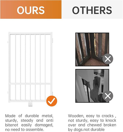 Full Metal Freestanding Dog Gate with Door, 36&