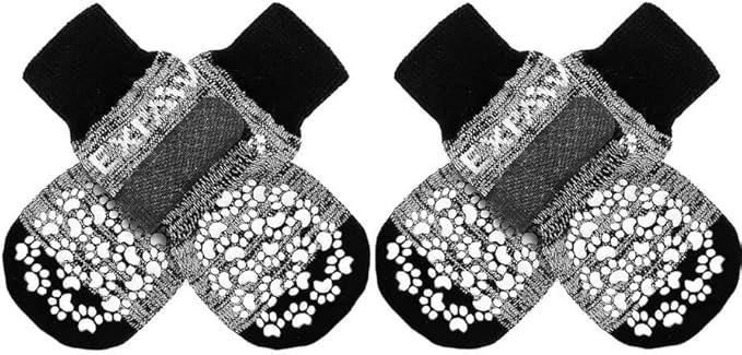 EXPAWLORER Anti Slip Dog Socks to Prevent Licking Paws, Dog Shoes for Hot Pavement, Dog Booties for Small Medium Large Senior Dogs, Traction Control Boots &amp; Paw Protectors for Hardwood Floors